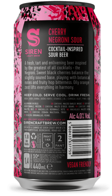 Cocktail Inspired Sour Beer Cherry Negroni Sour | 4% | 440ml - Siren